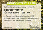 Urkunde Naturschutzpreis 2016